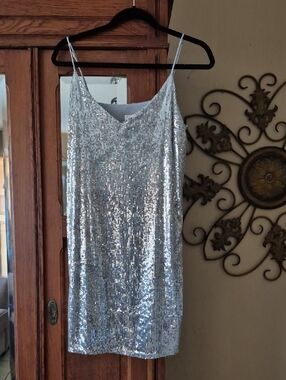 BNWT Silver Sequin Shift Dress